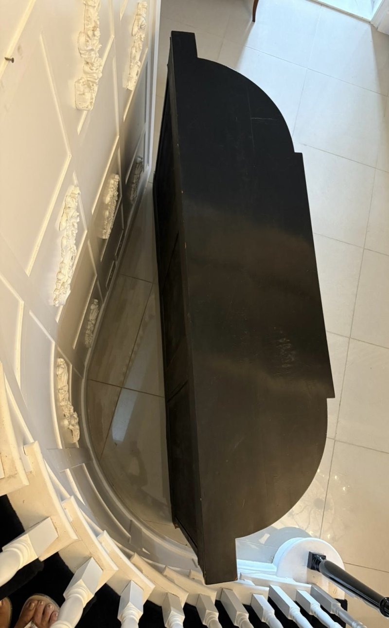 Outstanding Quality Antique Victorian Ebonised and Inlaid Floral Marquetry Credenza/Sideboard - Image 5